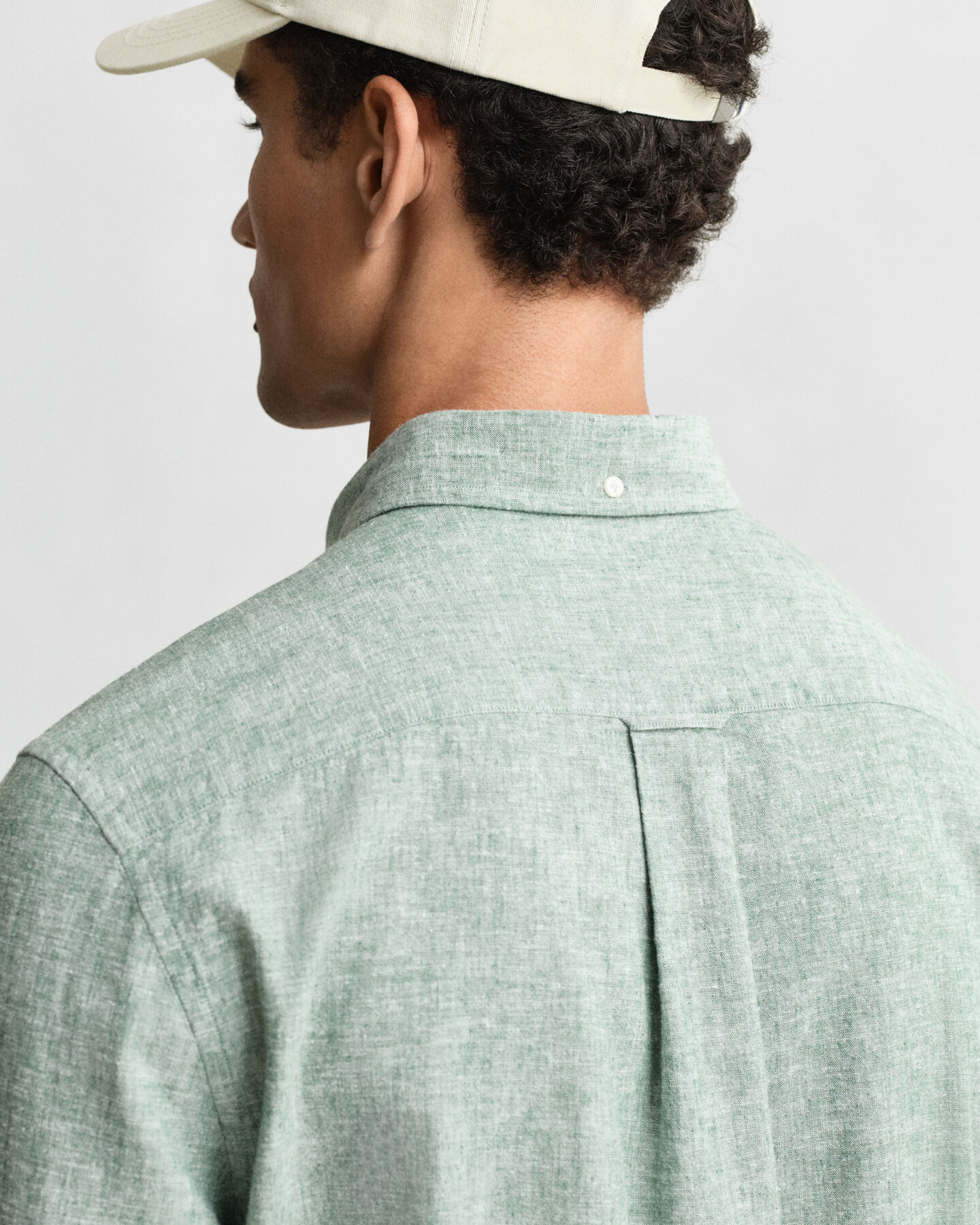 Regular fit skjorte af bomuld og hør
