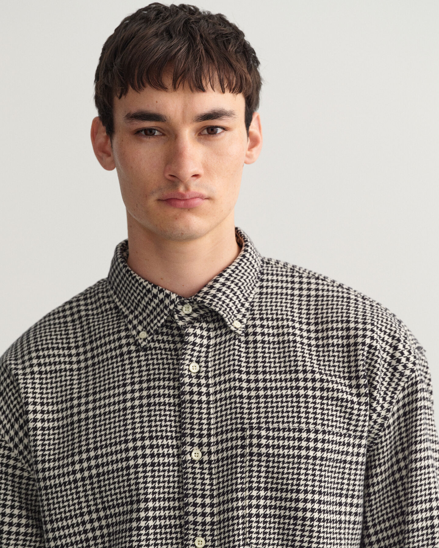 Oversized Houndstooth bomuldsskjorte