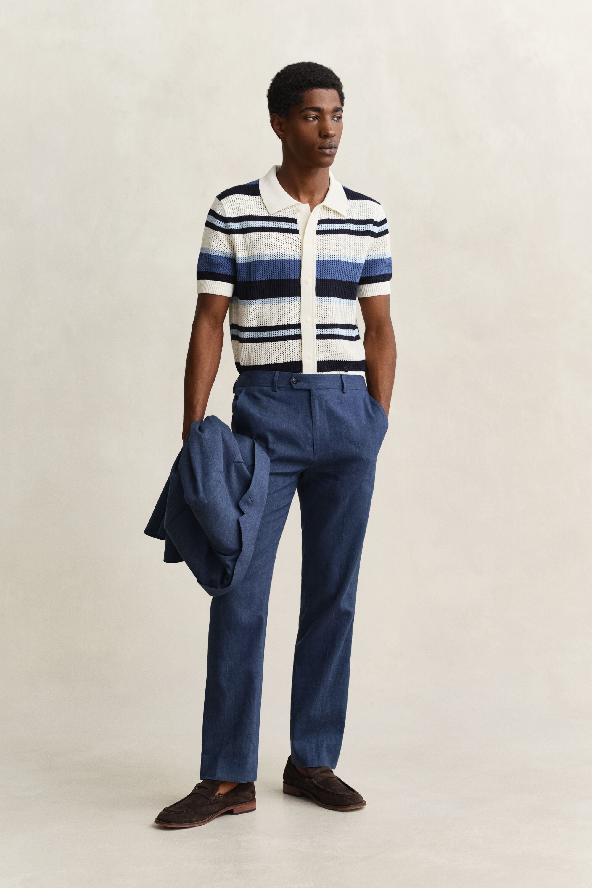 Jakkesæt-bukser i hørblanding