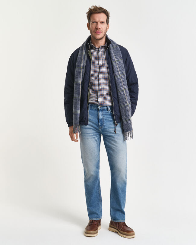 Regular fit gingham skjorte af twill
