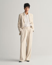 Relaxed fit skræddersyede hørbukser med stræk