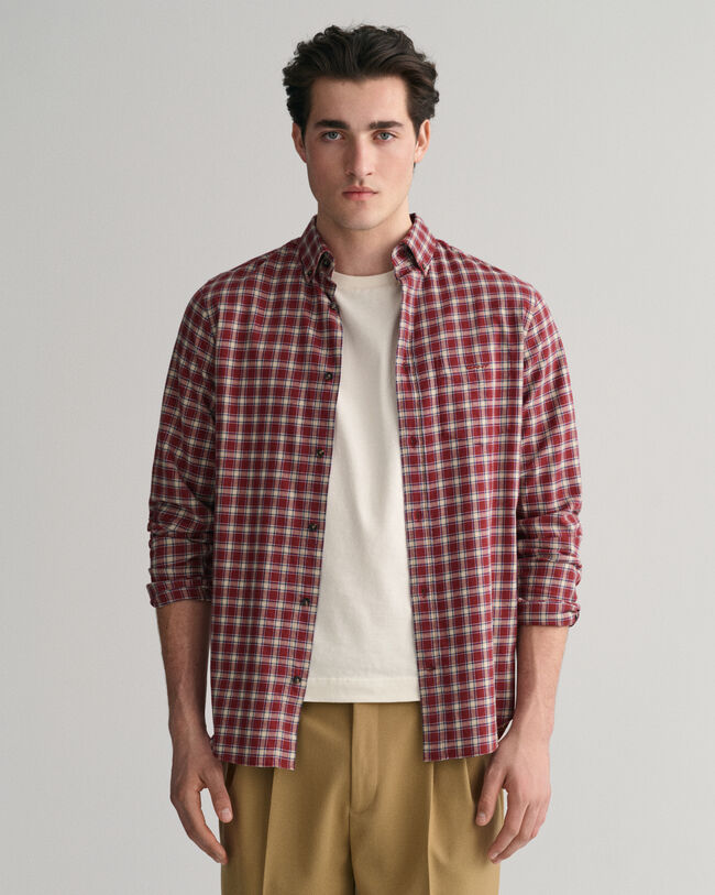 Regular fit flannelskjorte med mikrotern