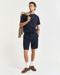 Relaxed fit shorts af hør med løbesnor