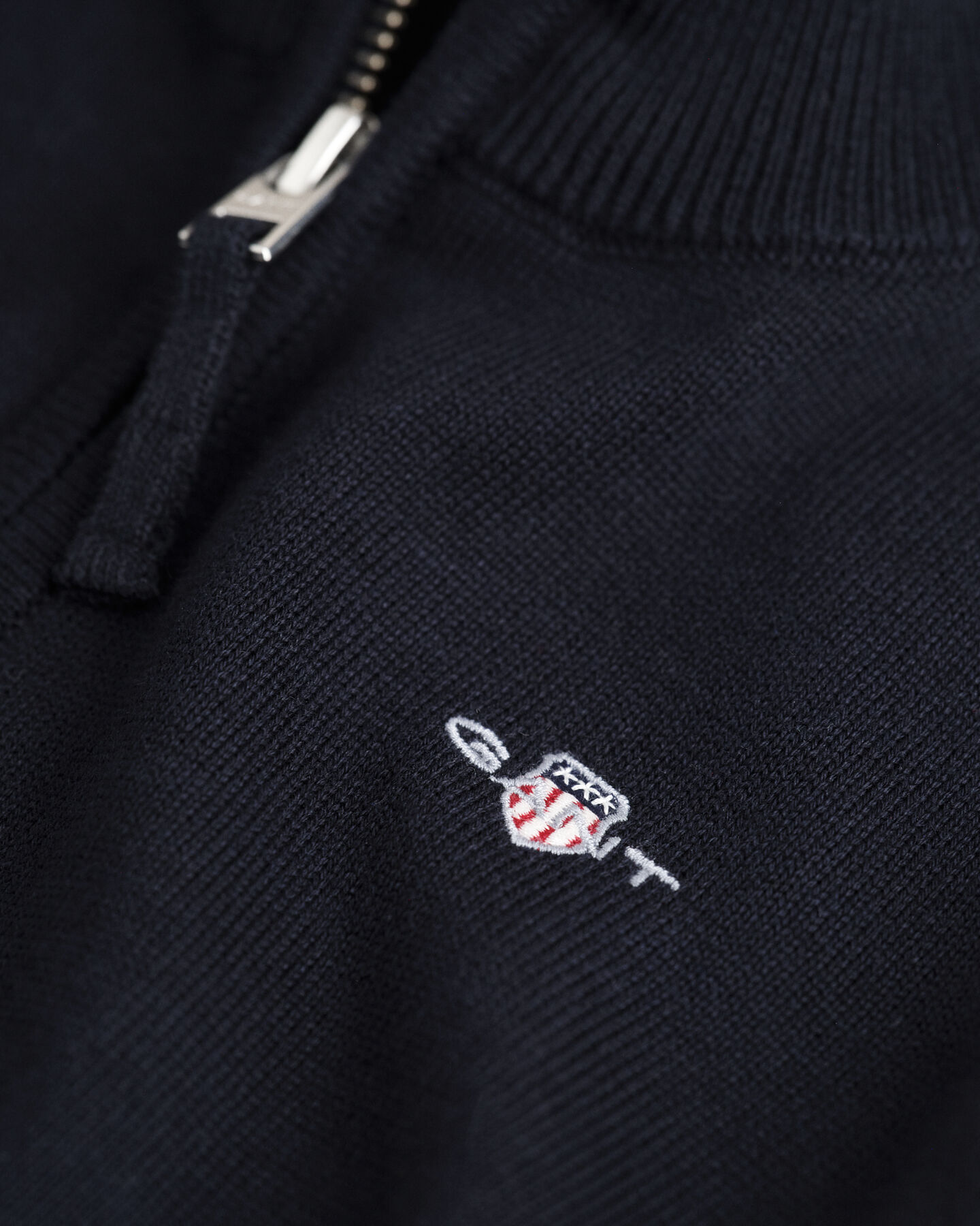 Kids Shield cardigan i bomuld med lynlås