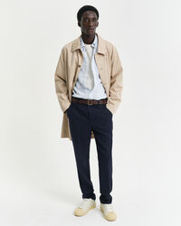 Regular fit hørskjorte med tynde striber