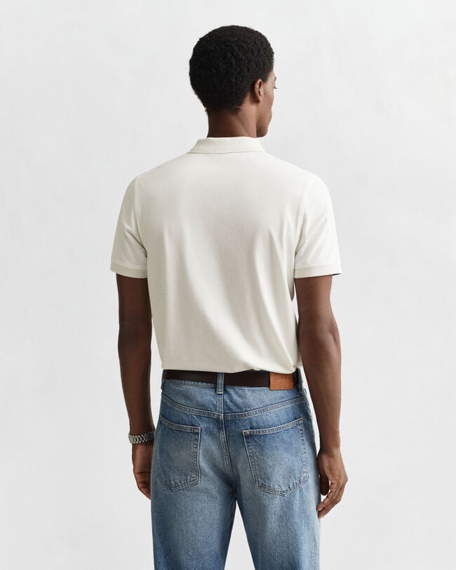 Kontrastfarvet piqué poloskjorte