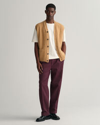 Knap-op vest af blød uld