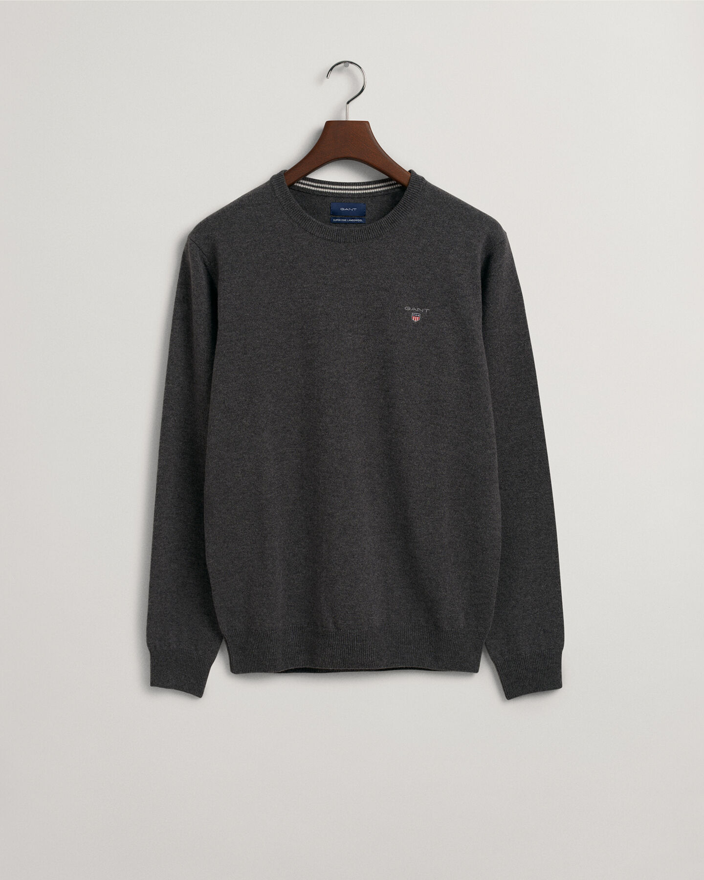 Crewneck sweater i ekstra fin lammeuld