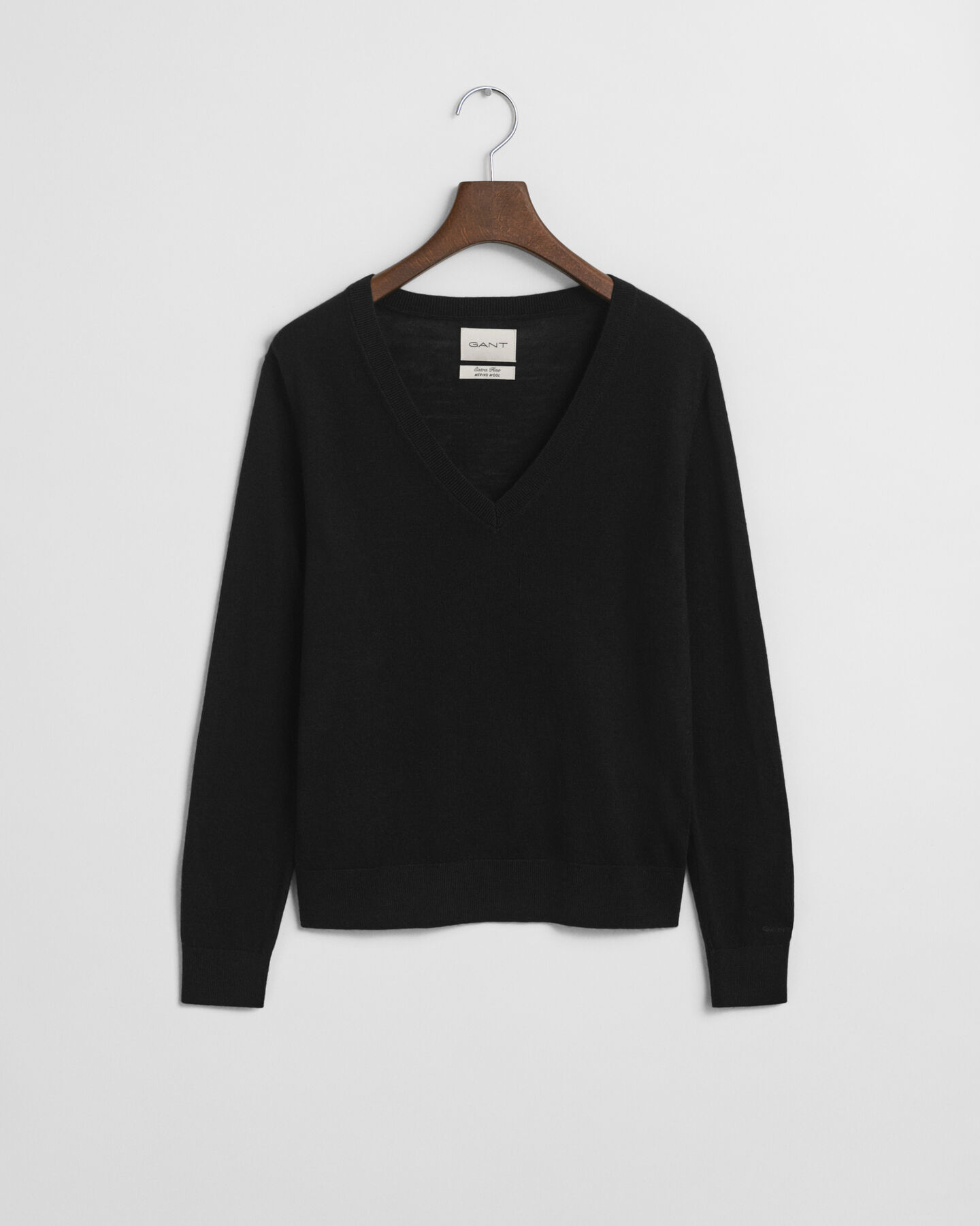 Sweater med V-hals sweater af ekstra fin merinould