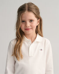 Kids Shield lang&aelig;rmet piqu&eacute; poloskjorte