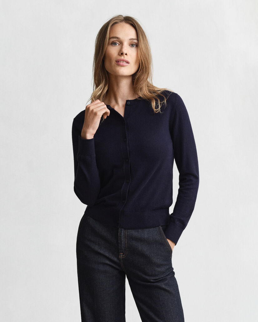 Let crewneck cardigan