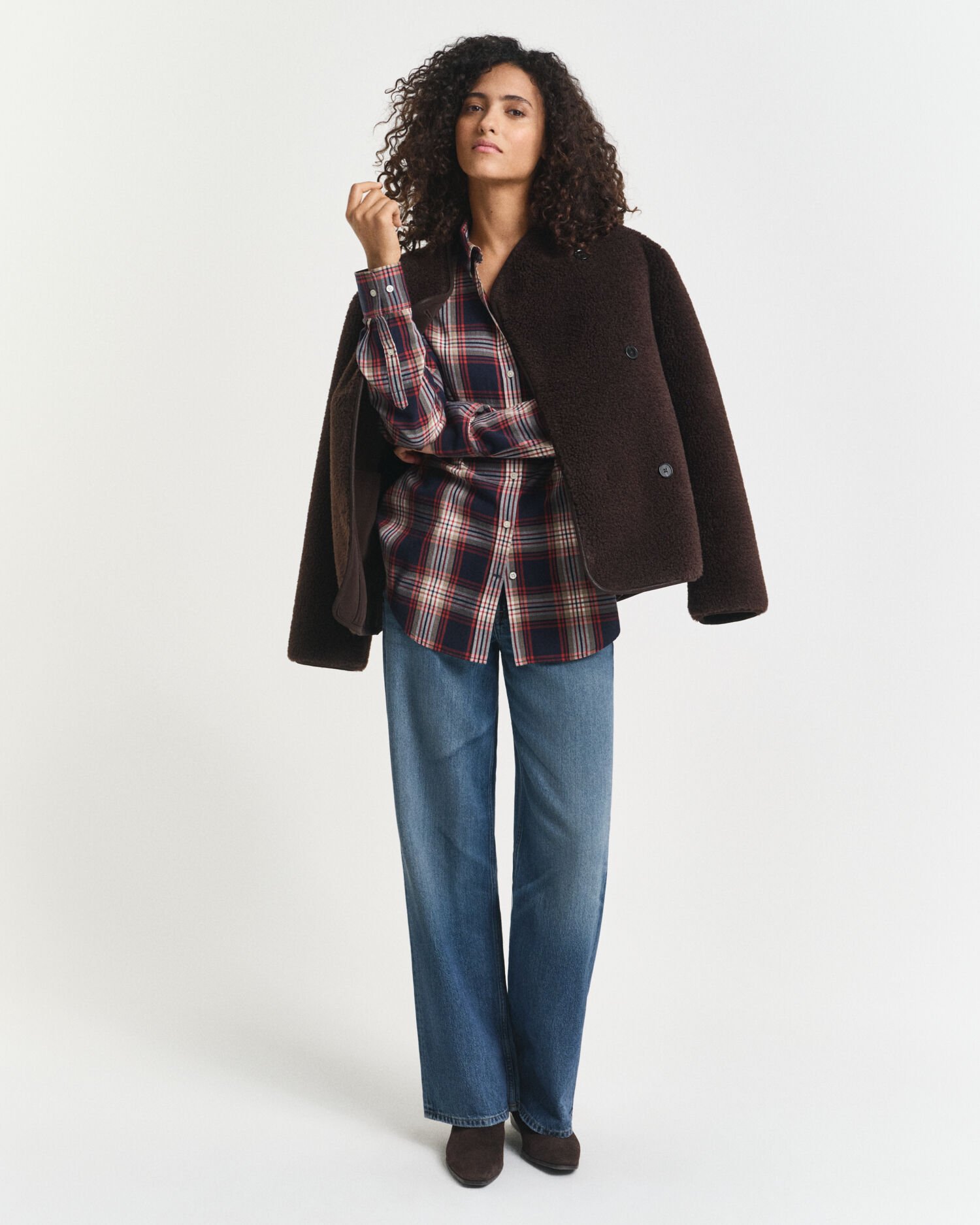 Relaxed fit ternet flannelskjorte