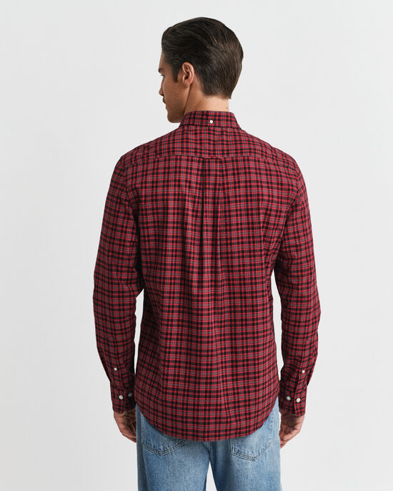 Regular fit klassisk ternet poplin-skjorte