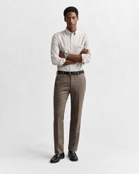 Regular fit klassisk bankerstribet Oxford-skjorte