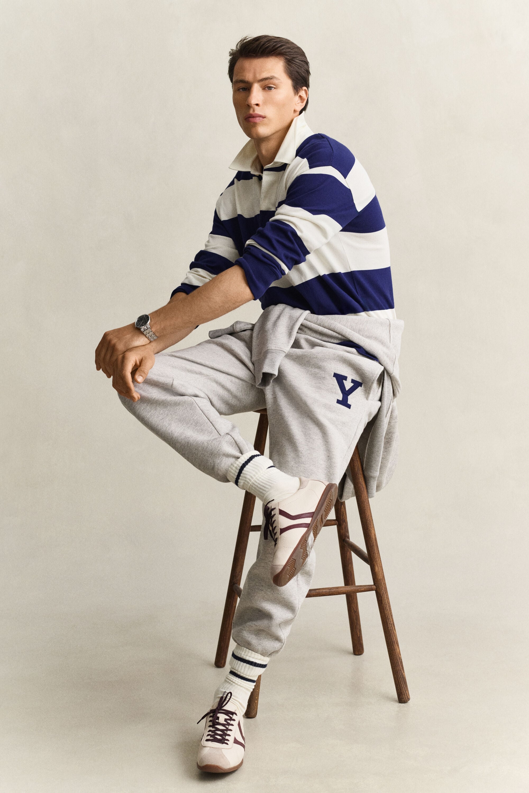 Gant x Yale stribet Heavy Rugger
