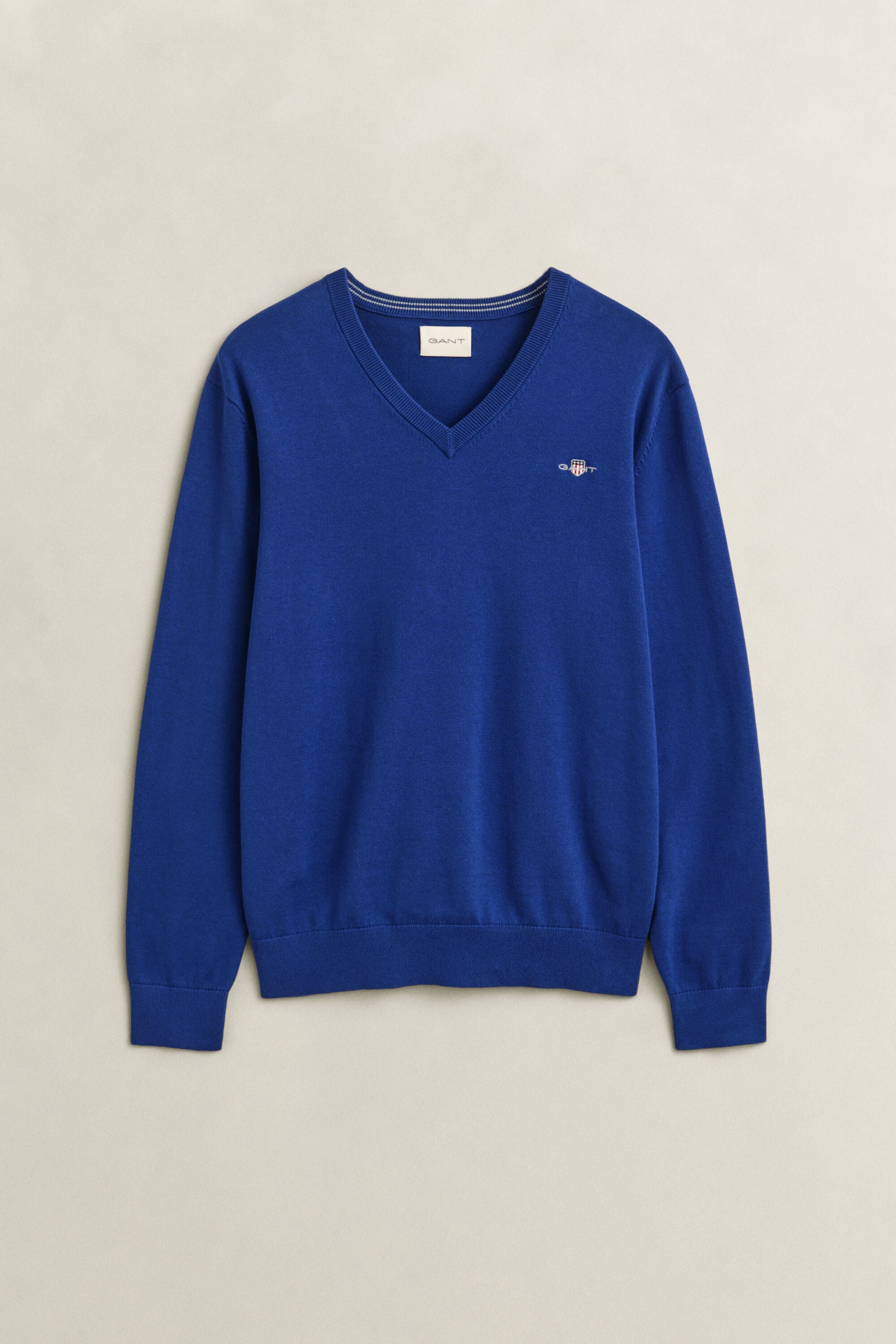Klassiske sweater i bomuld med V-hals