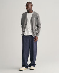 Klassisk cardigan i bomuld med V-hals