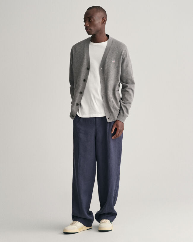 Klassisk cardigan i bomuld med V-hals
