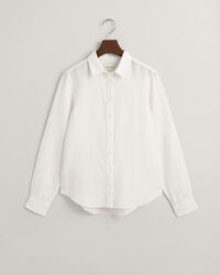 Regular fit skjorte af hør-chambray