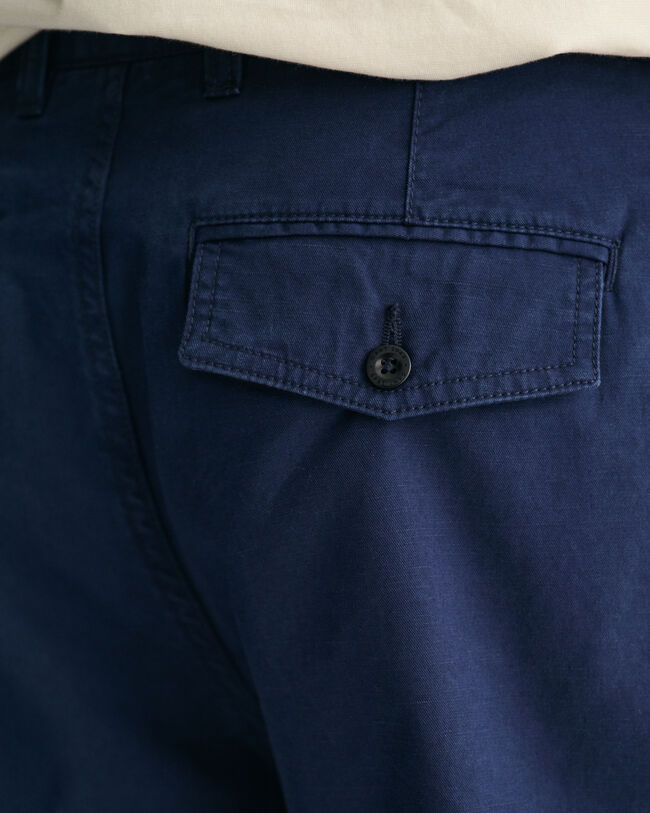 Regular fit shorts af bomuld og hør