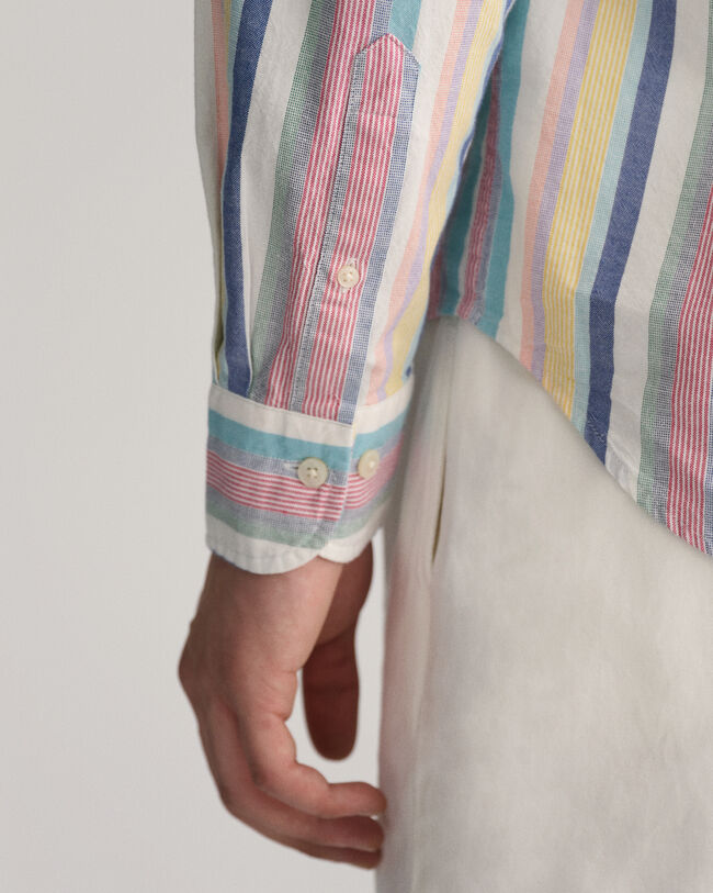 Regular fit flerstribet Oxford-skjorte