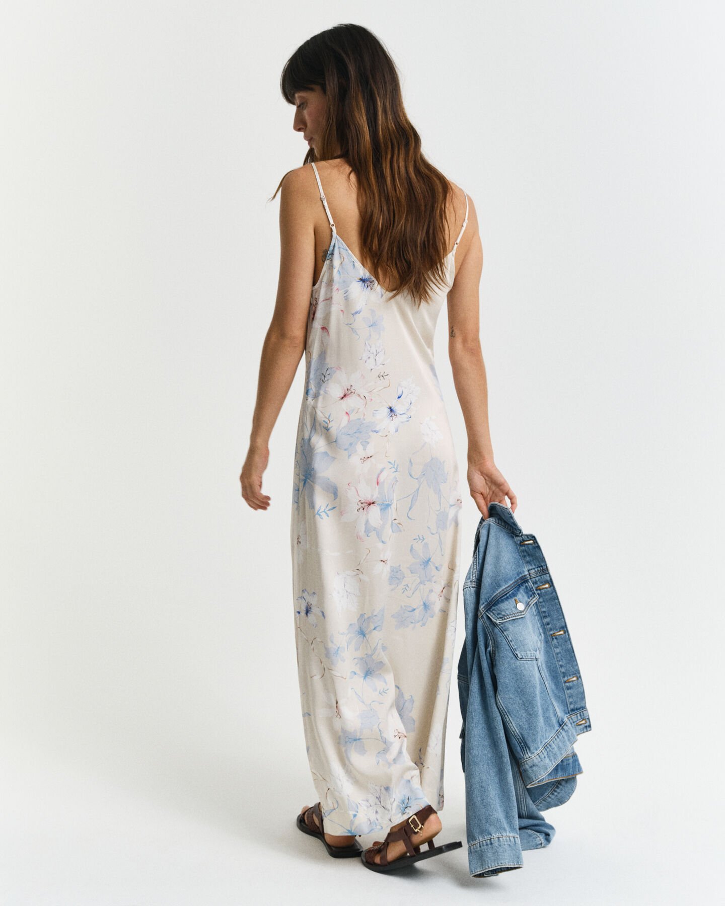 Slipkjole med blomstertryk