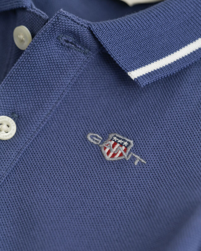 Baby piqu&eacute; bodysuit med kontrastfarvede striber