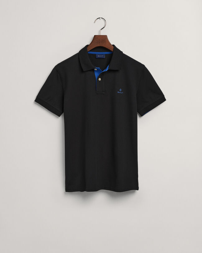 Contrast piqué Rugger med krave