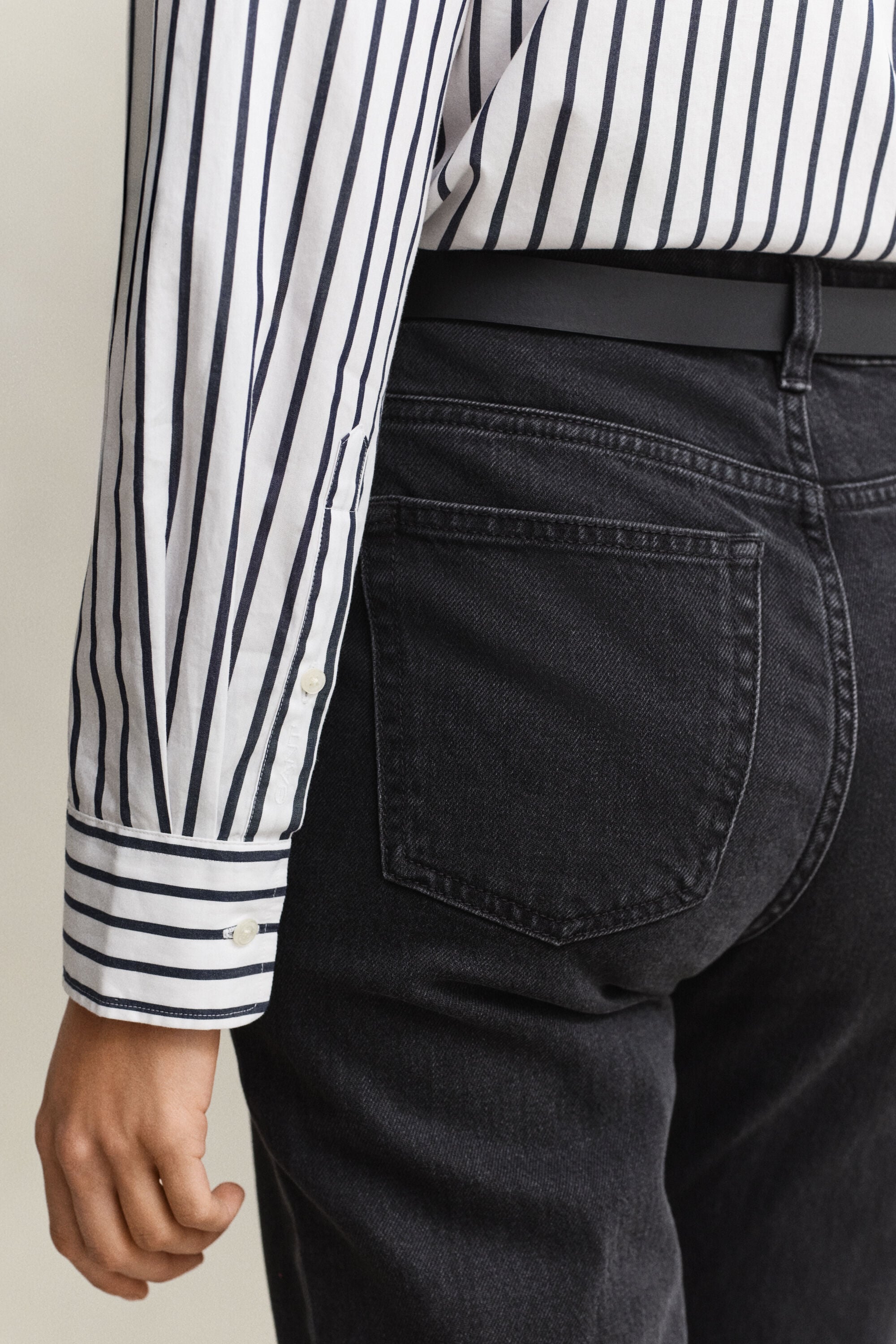 Relaxed fit stribet klassisk poplin-skjorte