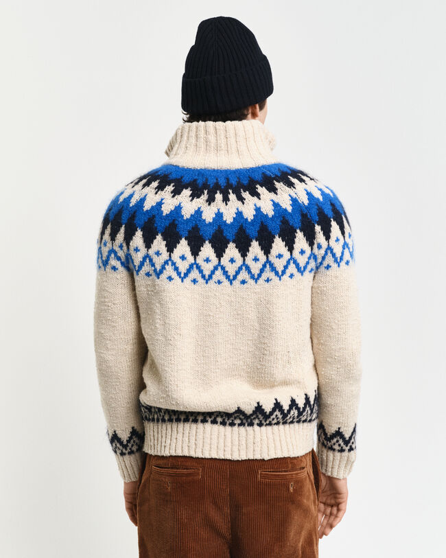 Cardigan i jacquard med lynlås