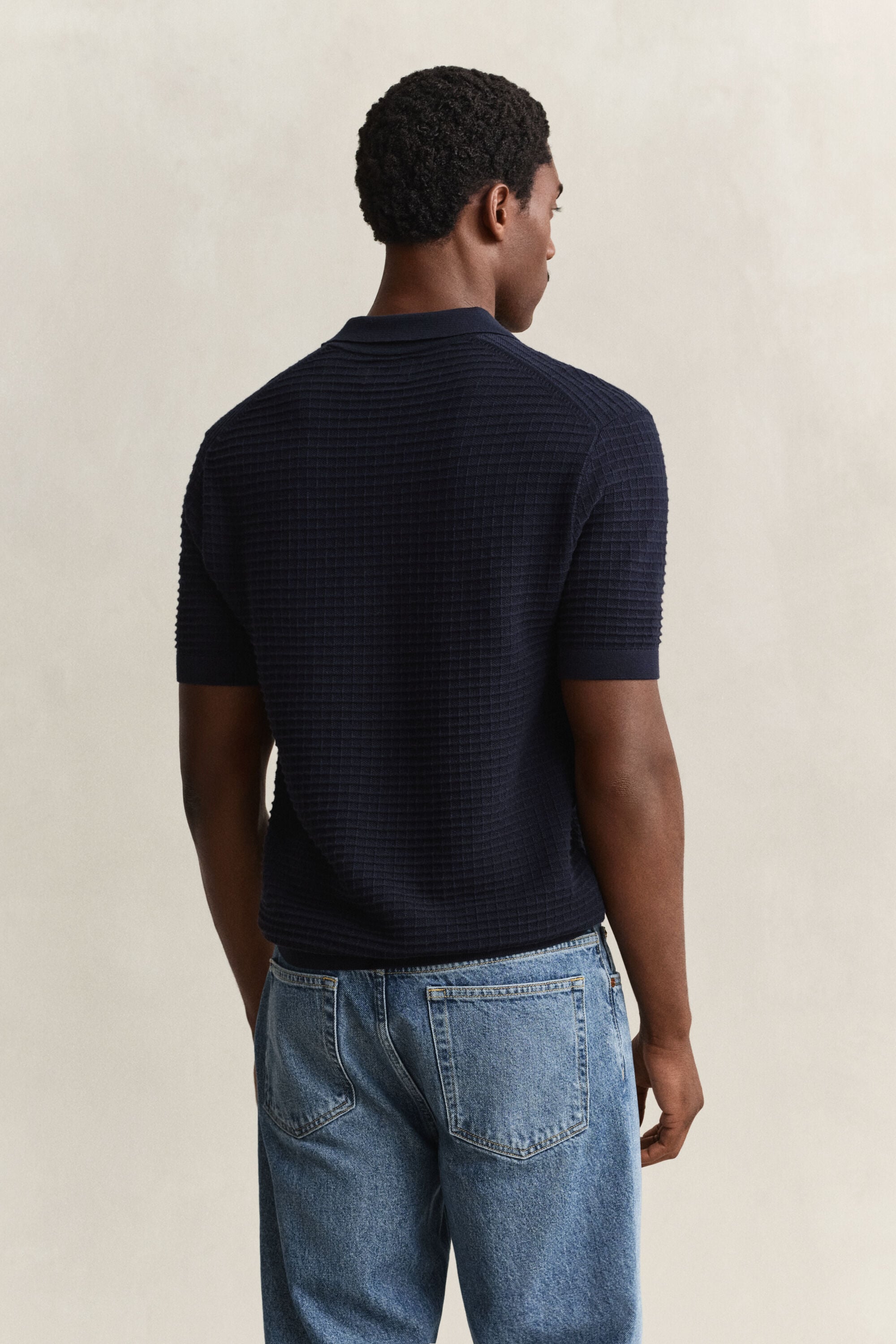 Tekstureret polosweater