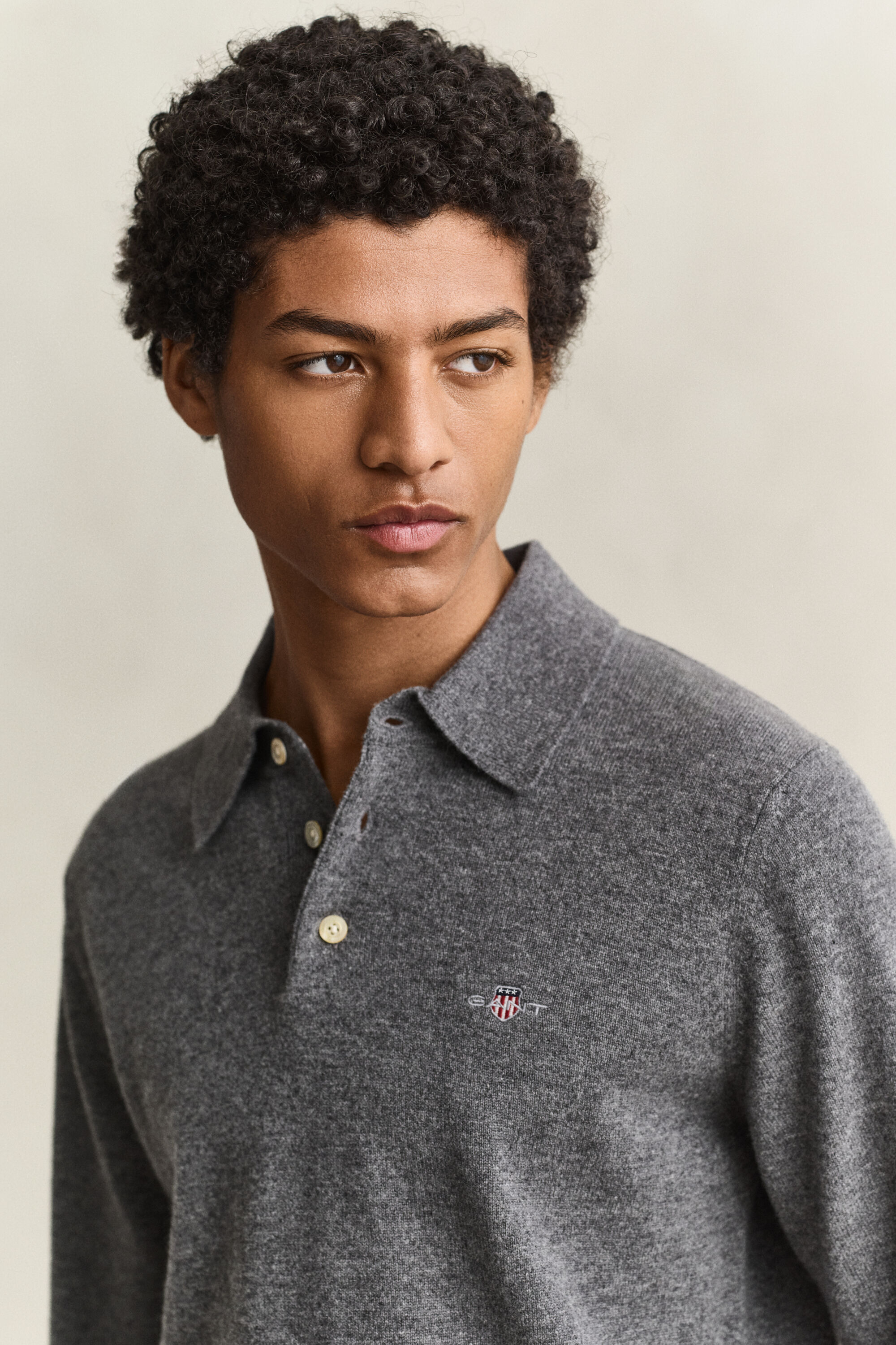 Polosweater af ekstra fin lammeuld