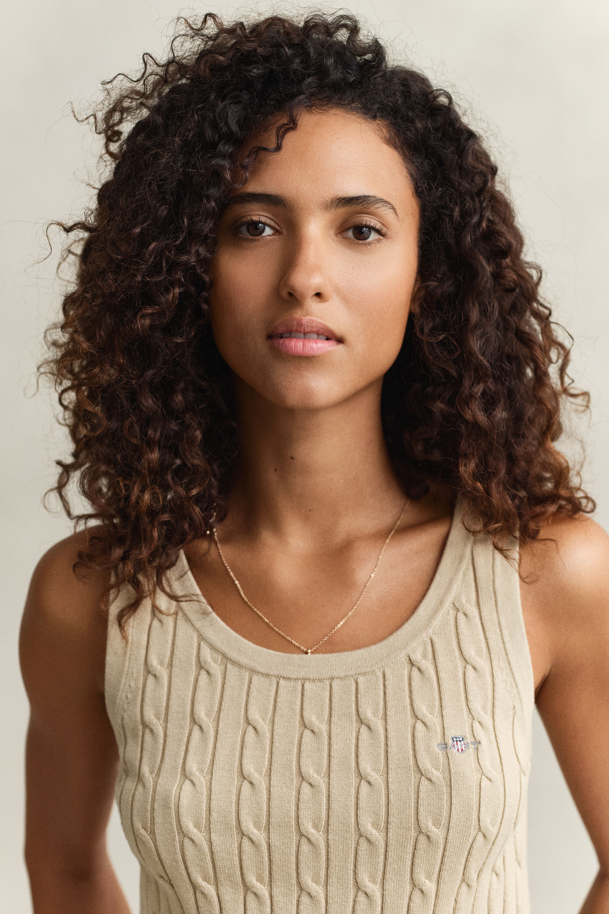 Tank-top med kabelstrik