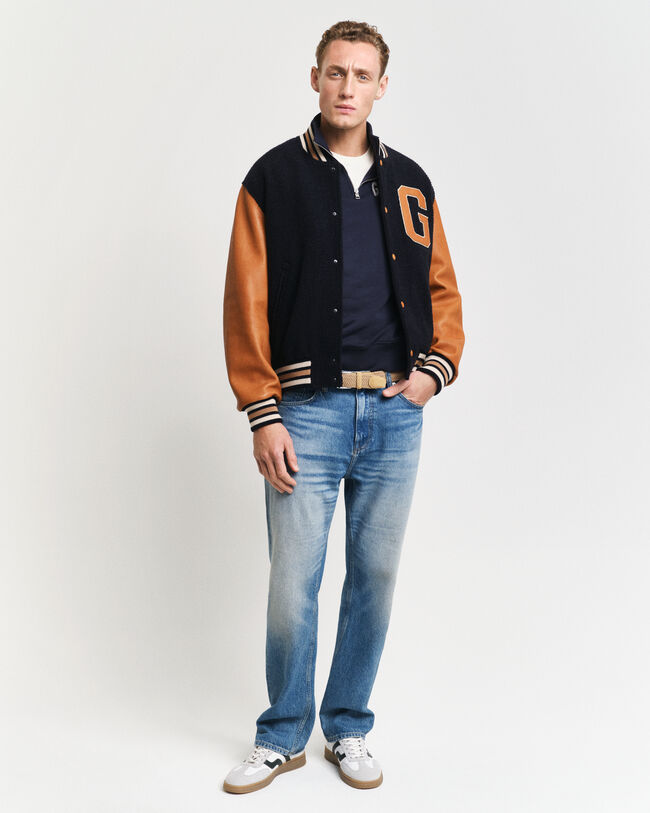 GANT 49 Arch Graphic sweatshirt med halv lynlås