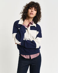 Piqué Rugger med struktur og farveblokke