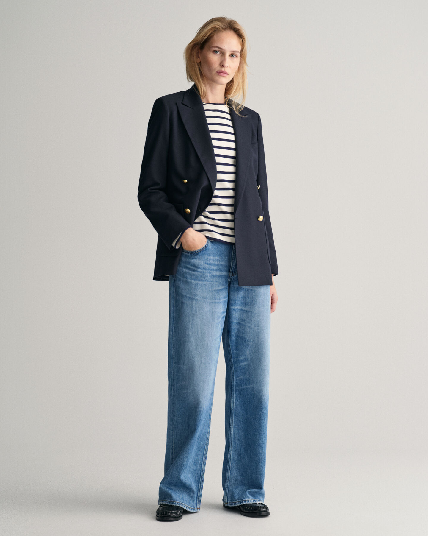 Stribet T-shirt med lange ærmer