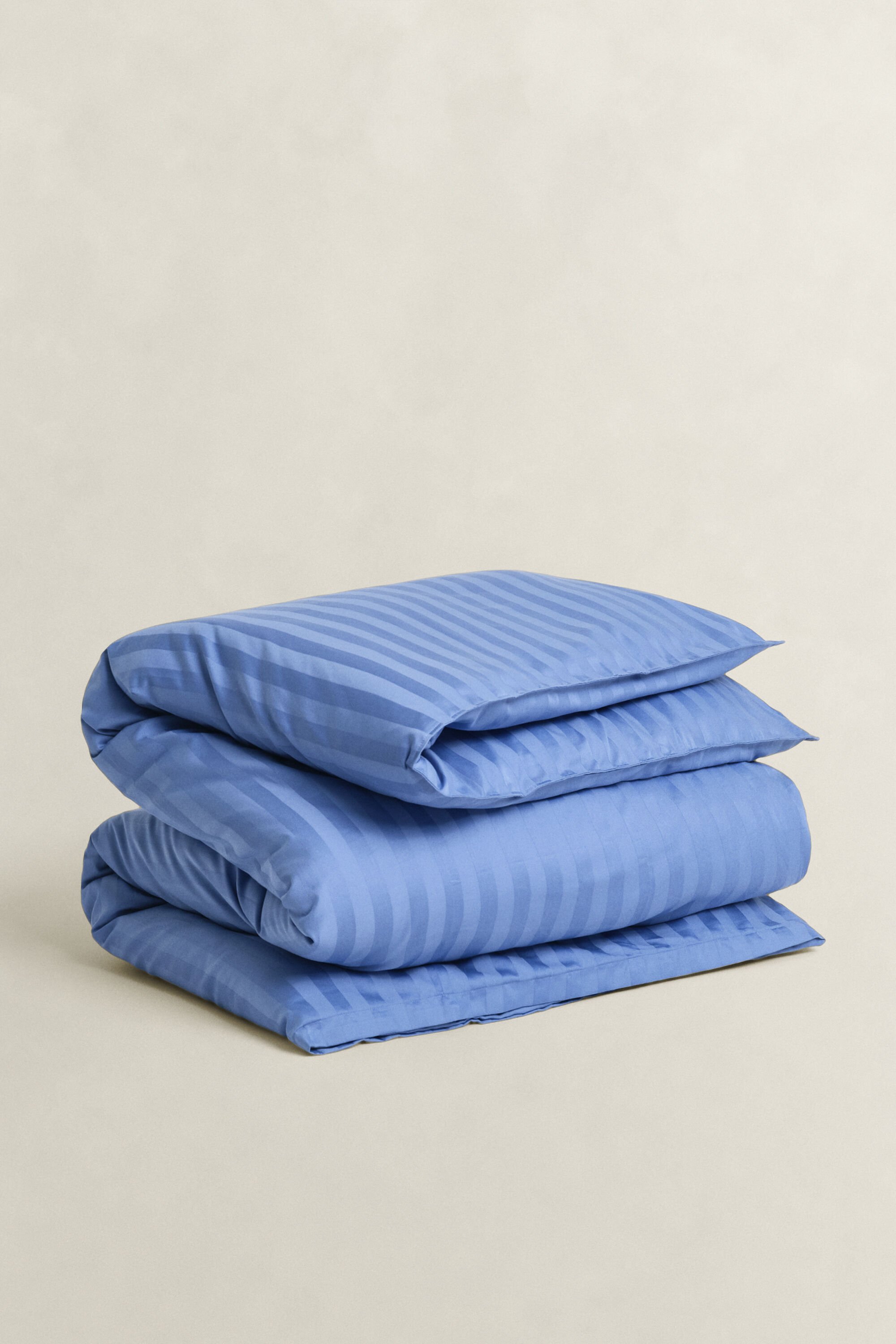 Sateen stribet enkelt dynebetræk