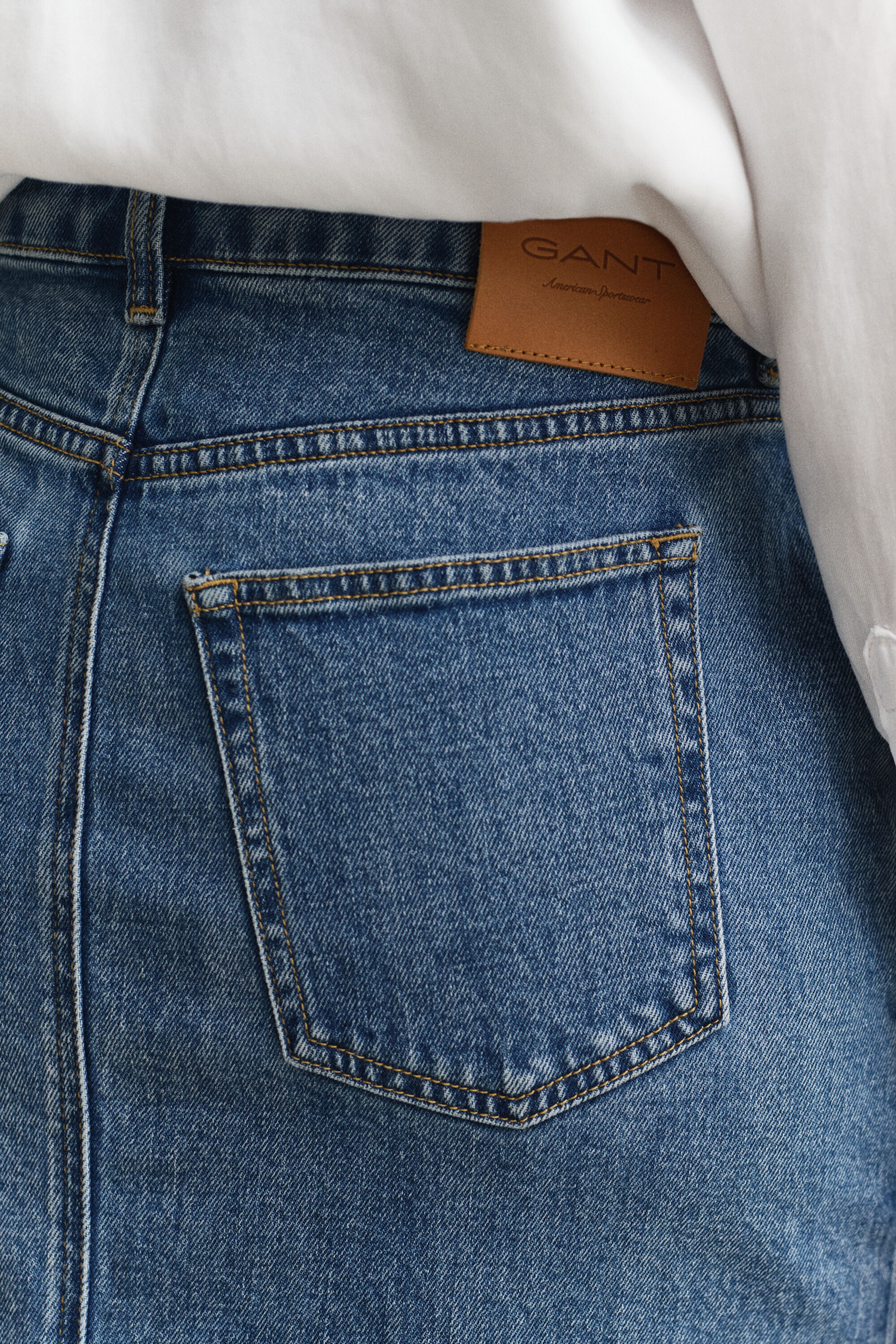 Denim pencil-nederdel