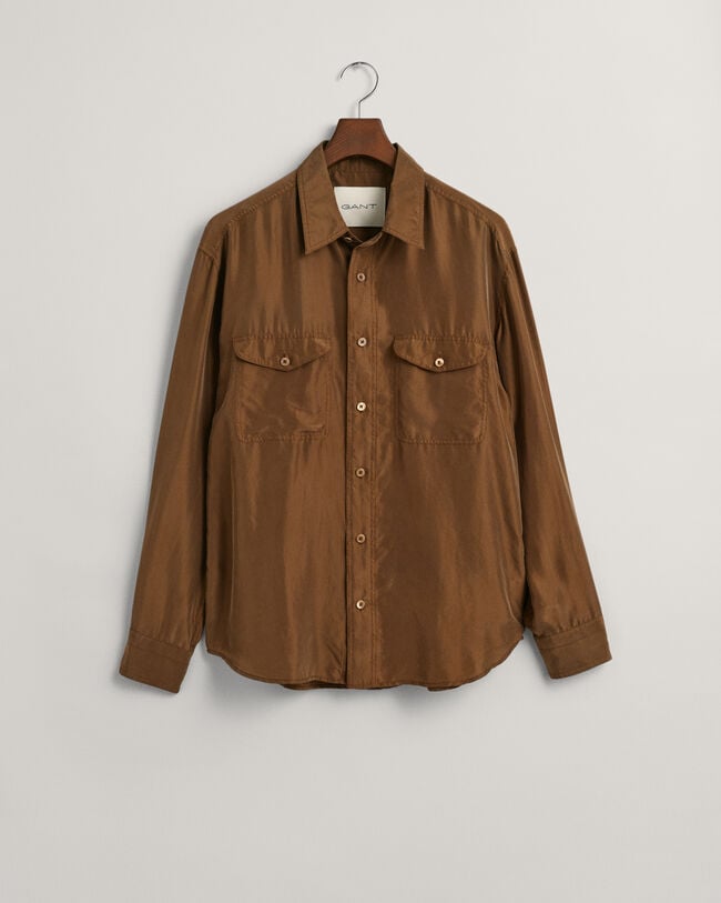 Relaxed fit silkeskjorte