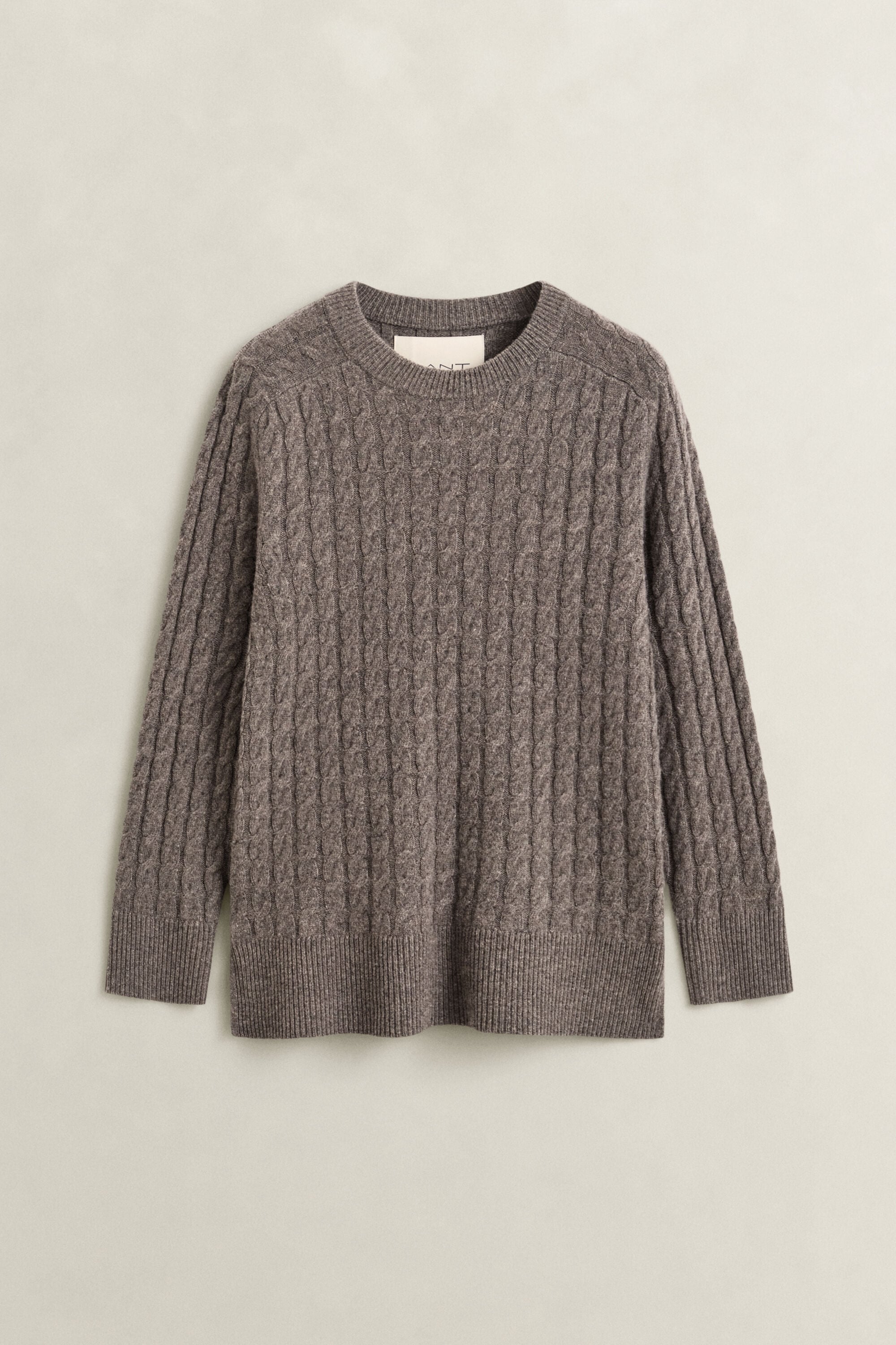 Sweater af uld og kashmir med kabelstrik