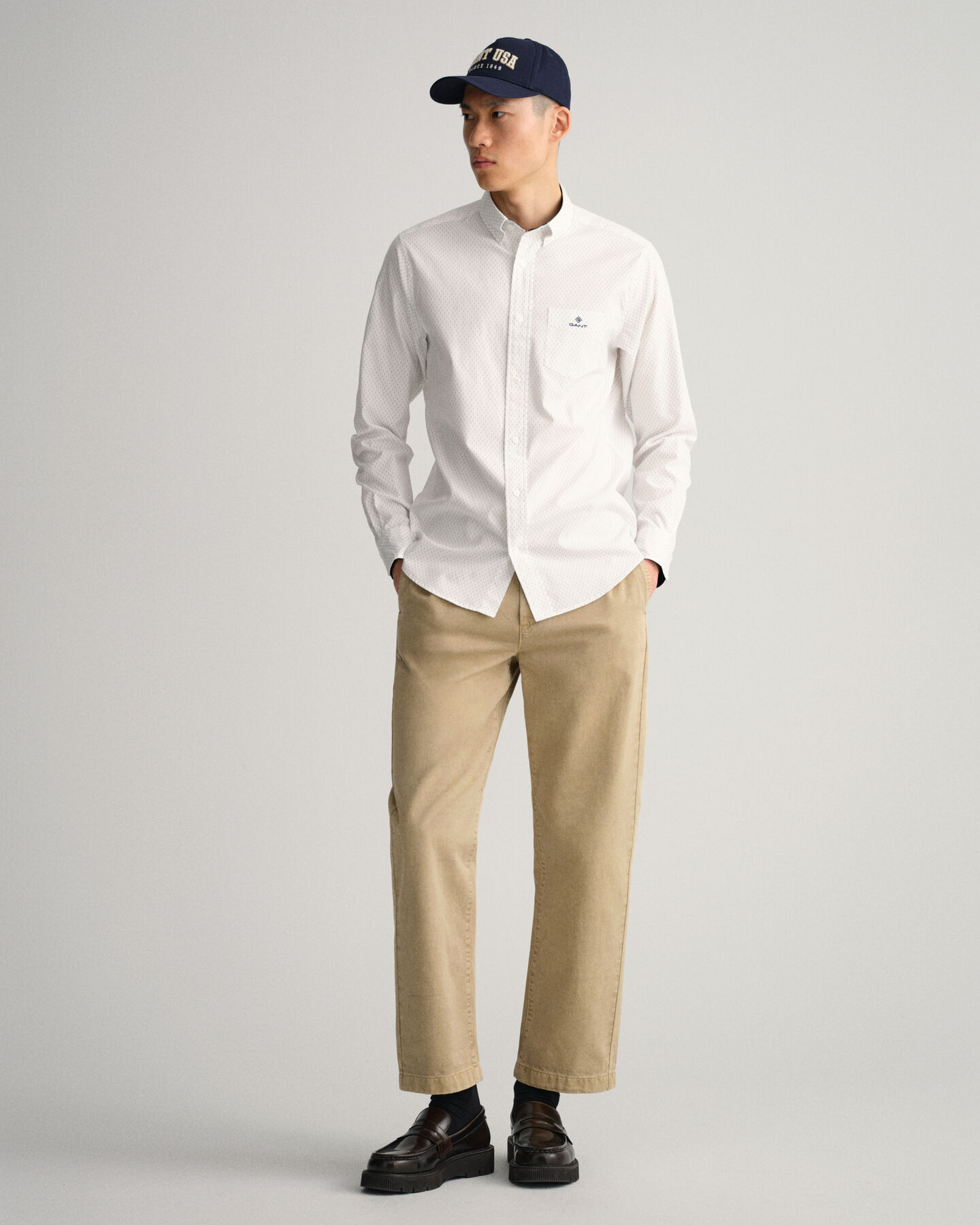 Regular fit Oxford-skjorte med mikrotryk