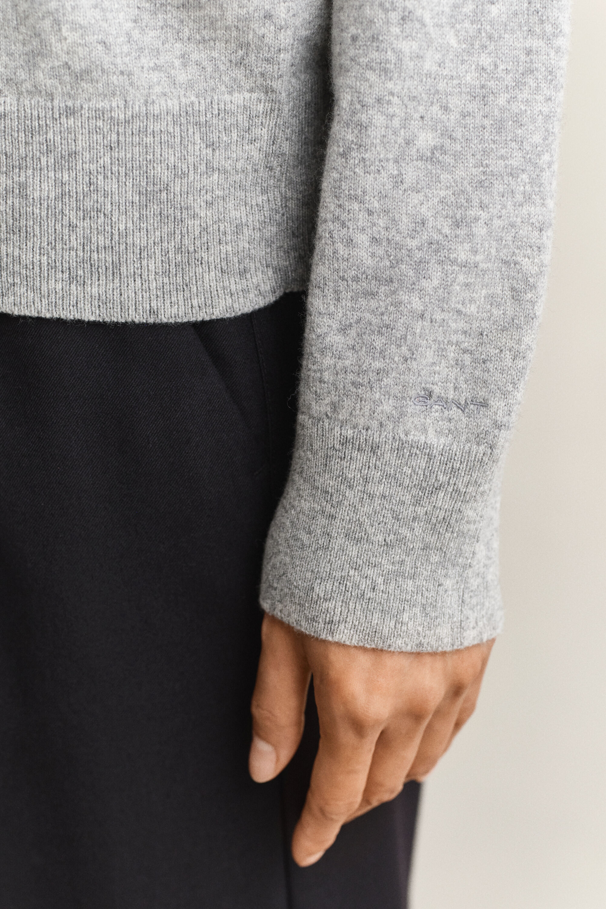 Crewneck sweater i ekstra fin lammeuld