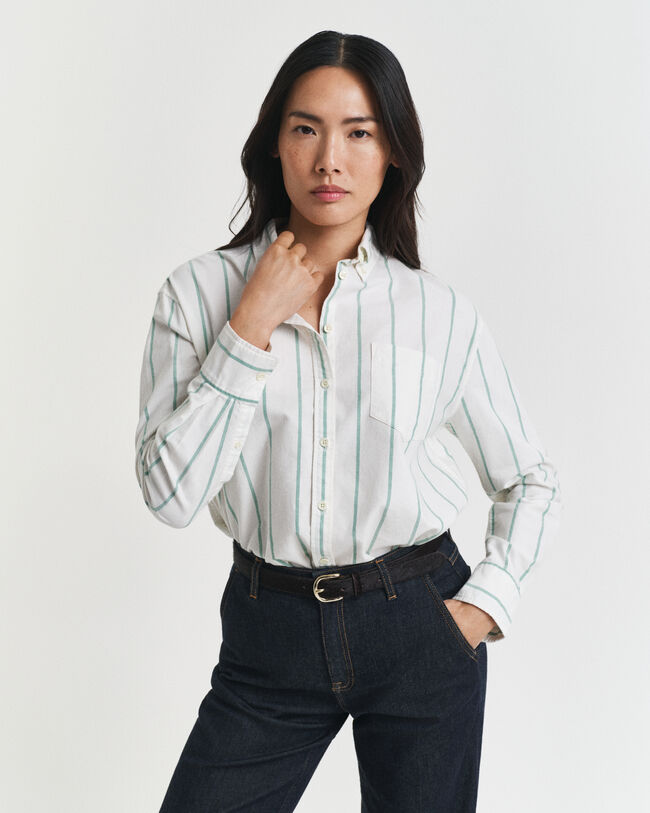 Relaxed fit klassisk stribet Oxford-skjorte