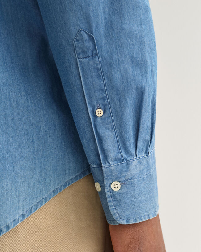 Regular fit indigo-skjorte