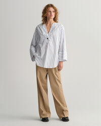 Relaxed fit popover stribet skjorte