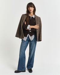 Cardigan af strækbomuld med kabelstrik