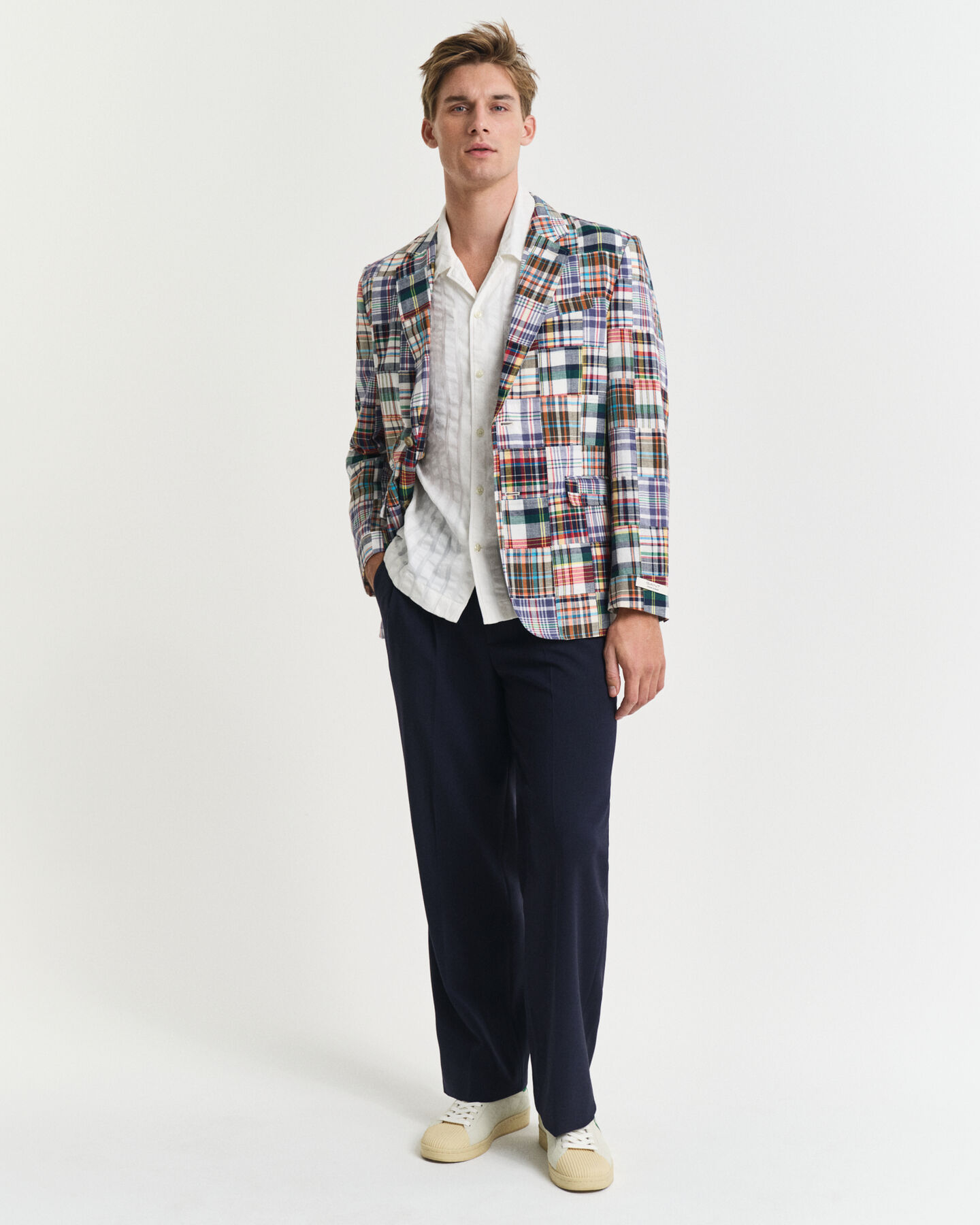 Relaxed fit kort&aelig;rmet Resort seersucker skjorte