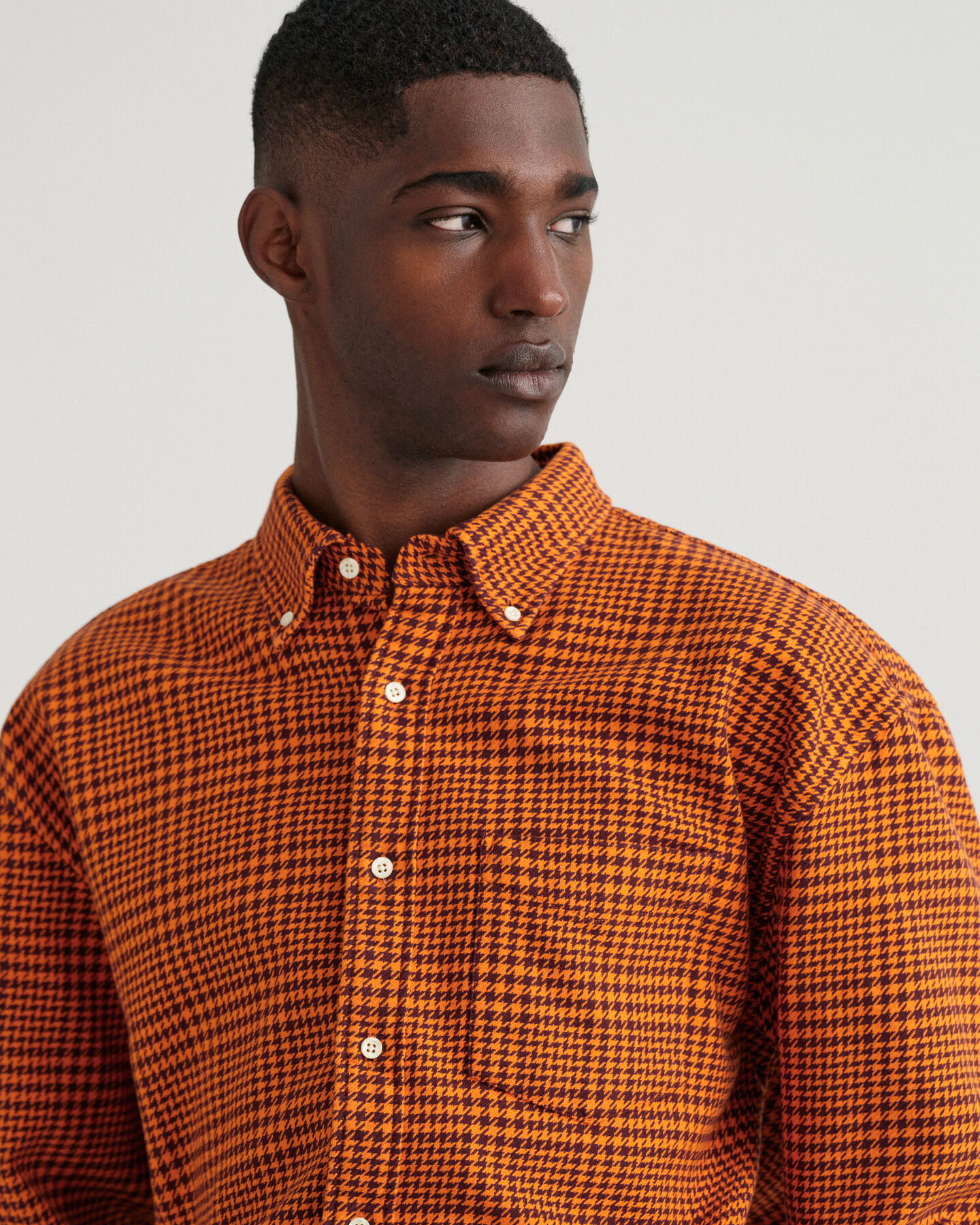 Oversized Houndstooth bomuldsskjorte