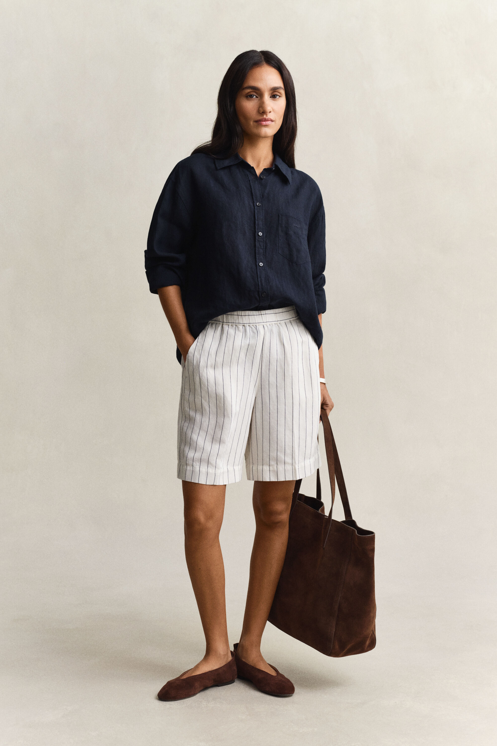 Relaxed fit hørskjorte