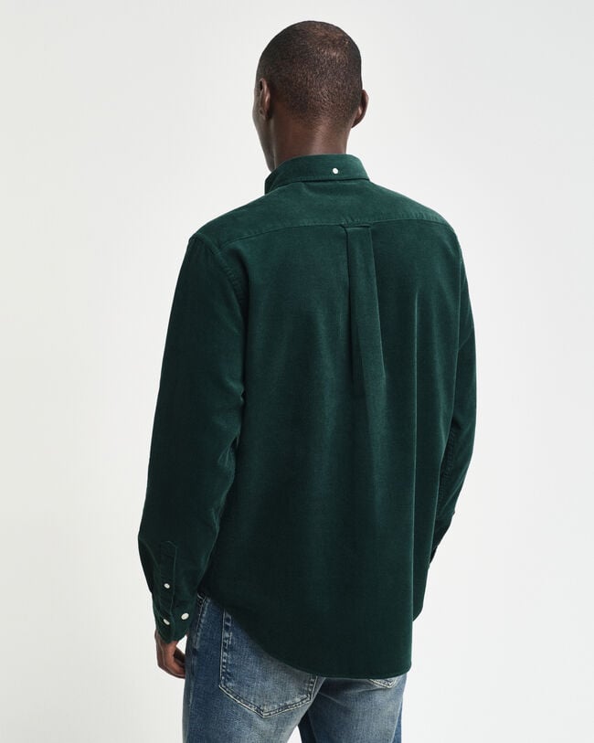 Regular fit skjorte af jernbanefløjl